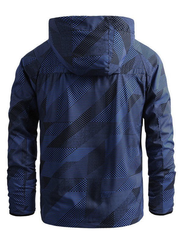 High Quality Customized Men's Outdoor Sports Jacket Casual Loose Hooded Zipper Breathable Woven Fabric Wind Breaker Wholesale