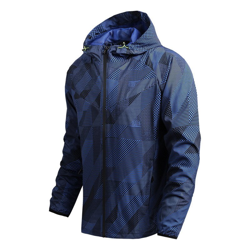 High Quality Customized Men's Outdoor Sports Jacket Casual Loose Hooded Zipper Breathable Woven Fabric Wind Breaker Wholesale