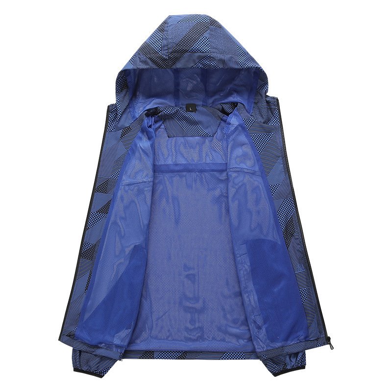 High Quality Customized Men's Outdoor Sports Jacket Casual Loose Hooded Zipper Breathable Woven Fabric Wind Breaker Wholesale