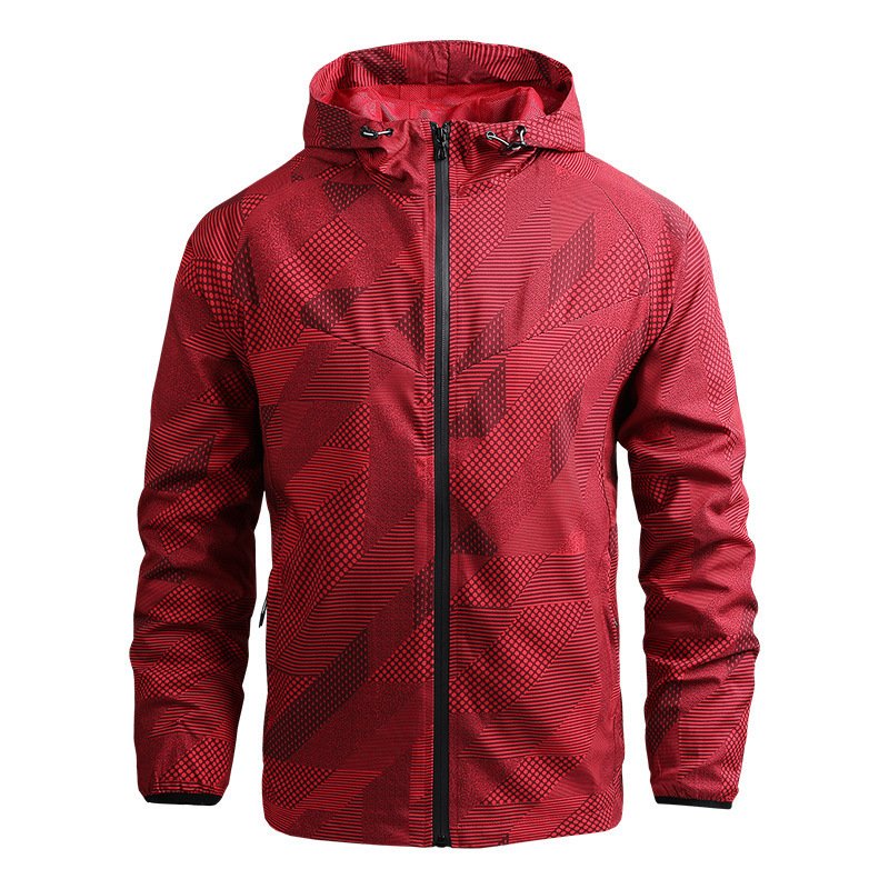 High Quality Customized Men's Outdoor Sports Jacket Casual Loose Hooded Zipper Breathable Woven Fabric Wind Breaker Wholesale
