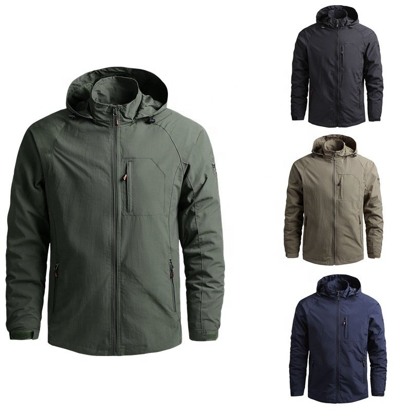Spring and Autumn Men's Jacket Thin Mountaineering Outdoor Jacket windbreaker Casual Sports Trench Coat Hooded jacket