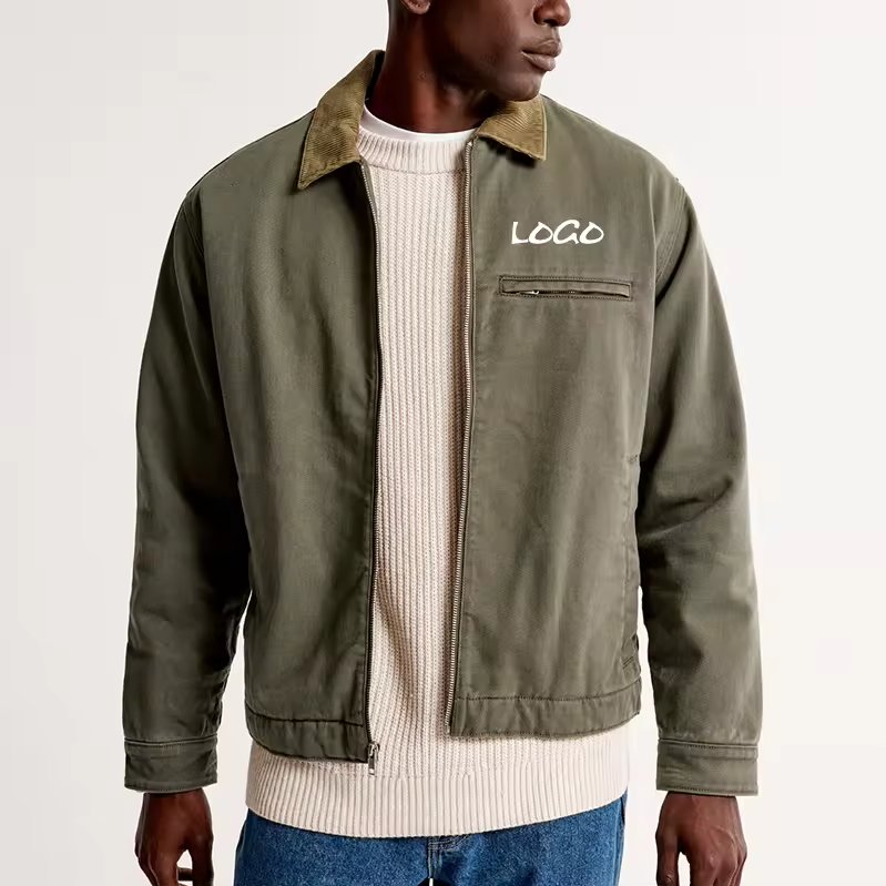 Custom Made Unisex Cotton Work Jackets Men's Jackets WHolesale Unisex Street Wear Cotton Work Jackets