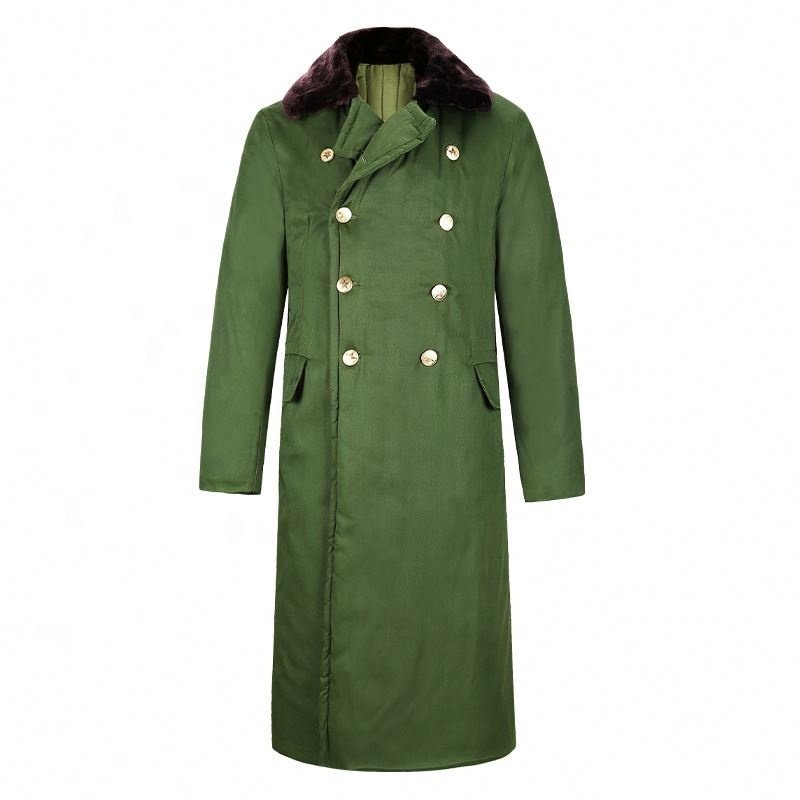 Winter Green Cotton Long Coats Removable Liner Design Warm Windproof Cold-resistant Men's Jackets