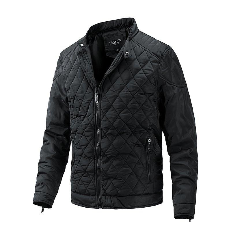 2023 Men Clothes New Styles Light Cotton Bomber Jacket Casual Diamond Collar Coat Padded Jacket