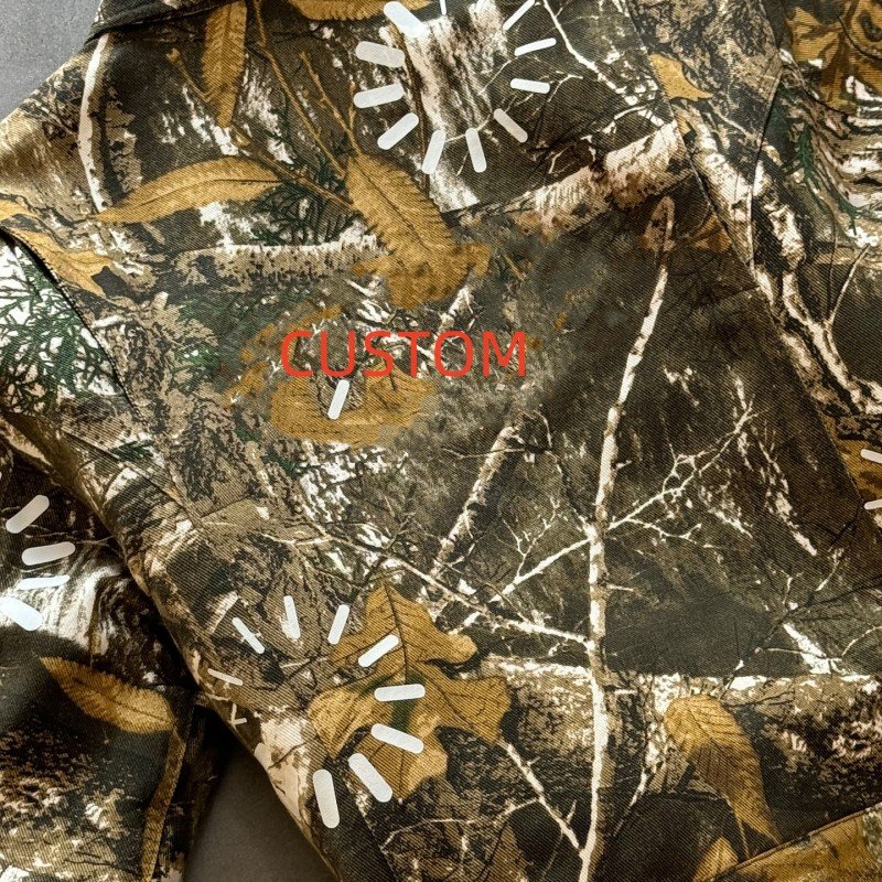 WINTER FULL PRINT FOREST CUSTOMIZE LOGO JACKET DISTRESSED CAMO WORK JACKETS