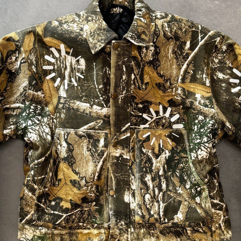 WINTER FULL PRINT FOREST CUSTOMIZE LOGO JACKET DISTRESSED CAMO WORK JACKETS