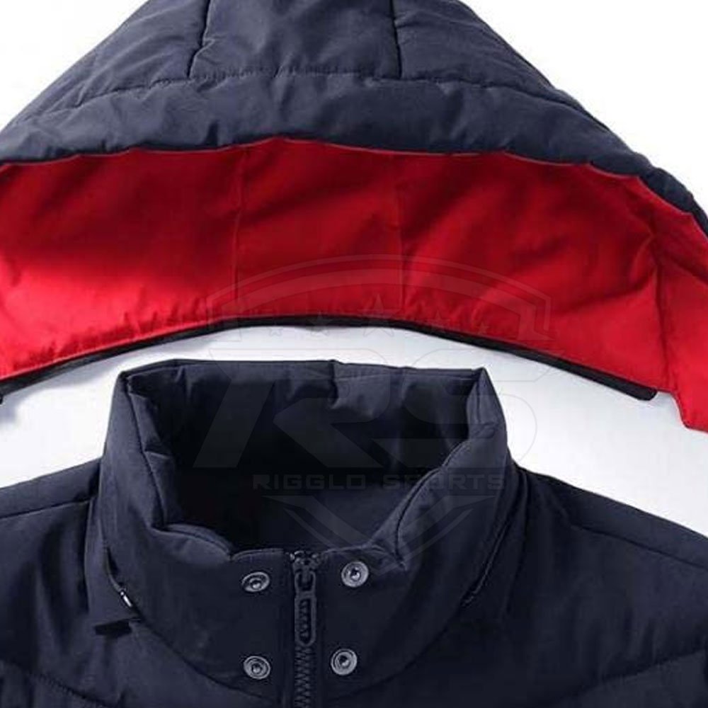 2023 New Trendy Custom Puffer down Jacket Breathable Canvas Fleece Stand Collar Pattern Decoration Warm Windbreaker Wholesale