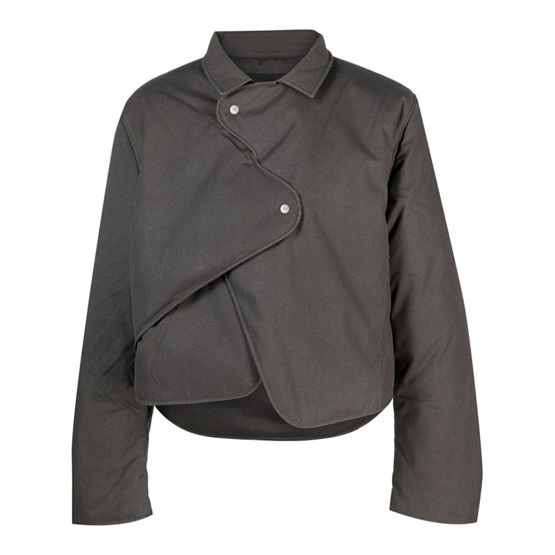 New Style Button Fly Irregular Bottom Detachable Design Classic Collar Long Sleeve Men's Jacket