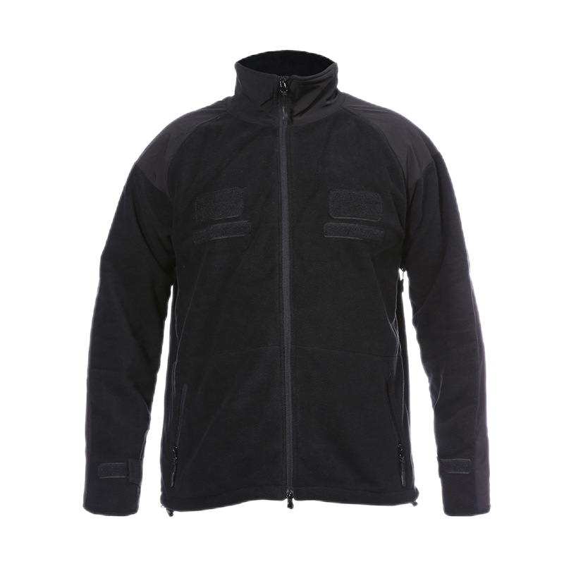 LAYENNE Men's stand collar Fleece velvet jacket outdoor sports tactics thickened warmth VEL CRO fleece jacket