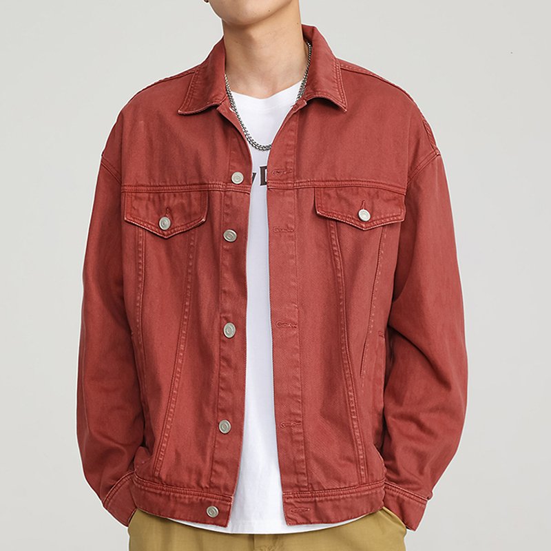 WJ-025 Fashional cowboy thick unisex jean jacket black denim jacket embossed logo denim men's jackets