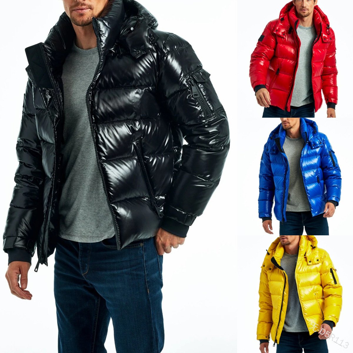 OEM Custom Design High Quality Fashion Warm Polyester Detachable Hood With Zip Winter Puffer Jackets For Men