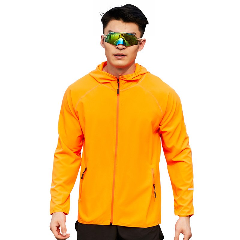 Men's Windbreaker hoodies Running Workout Casual Pure Color Sport lightweight Jacket