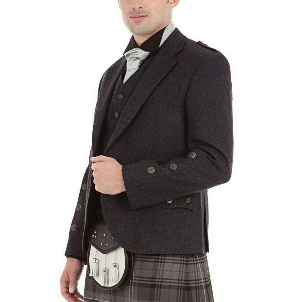 Wholesale price OEM Top quality Society Men's Scottish Kilt Wholesale Traditional Style Tweed Argyle Kilt Jacket
