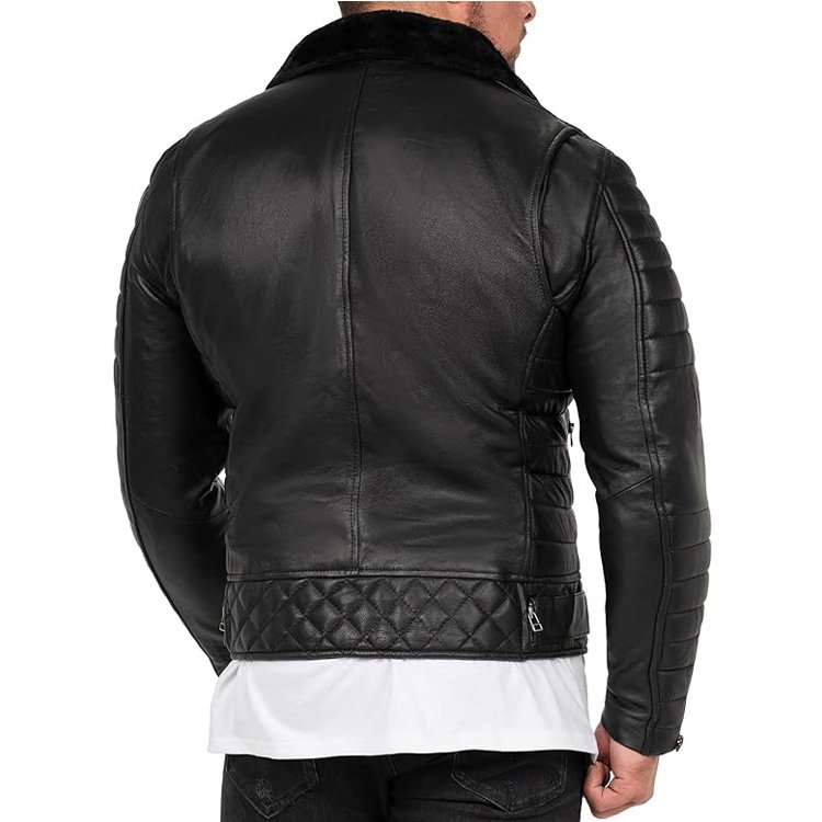 Winter faux leather Men's Casual Thickened Pilot Warm Outdoor fur plus size PU leather coat men's jacket
