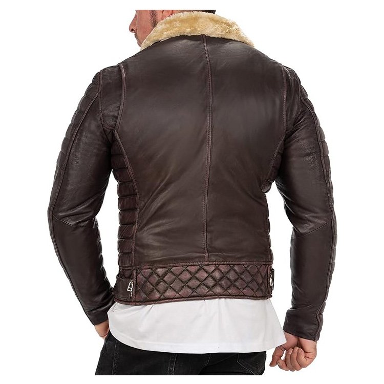 Winter faux leather Men's Casual Thickened Pilot Warm Outdoor fur plus size PU leather coat men's jacket