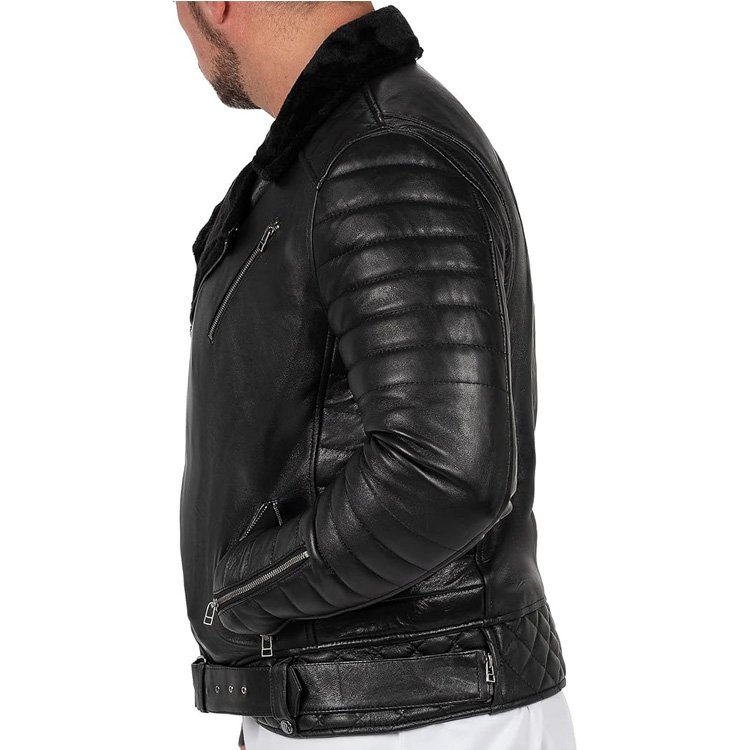 Winter faux leather Men's Casual Thickened Pilot Warm Outdoor fur plus size PU leather coat men's jacket