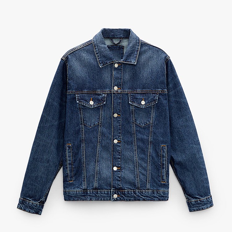 High quality 100% cotton denim jacket men custom print embroidery logo streetwear jeans jacket for men