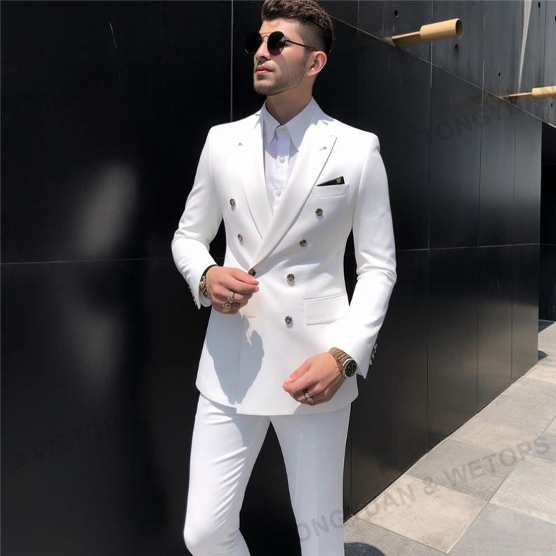 Custom Apparel Men's jacket suit Western coat wedding safari plus size youth one piece white suit for men