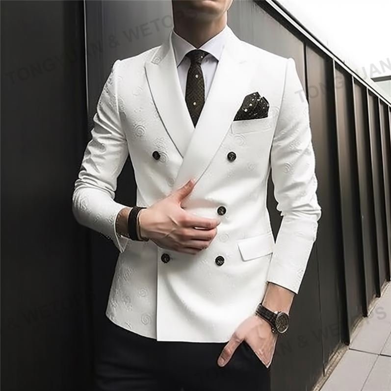 Custom Apparel Men's jacket suit Western coat wedding safari plus size youth one piece white suit for men