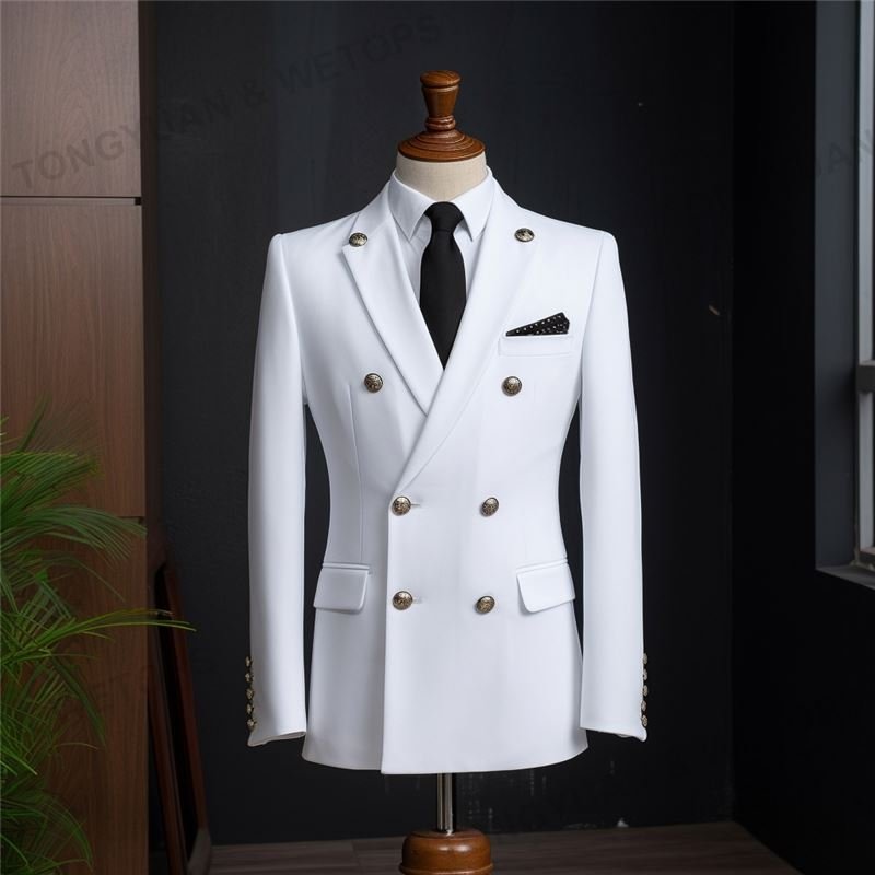 Custom Apparel Men's jacket suit Western coat wedding safari plus size youth one piece white suit for men