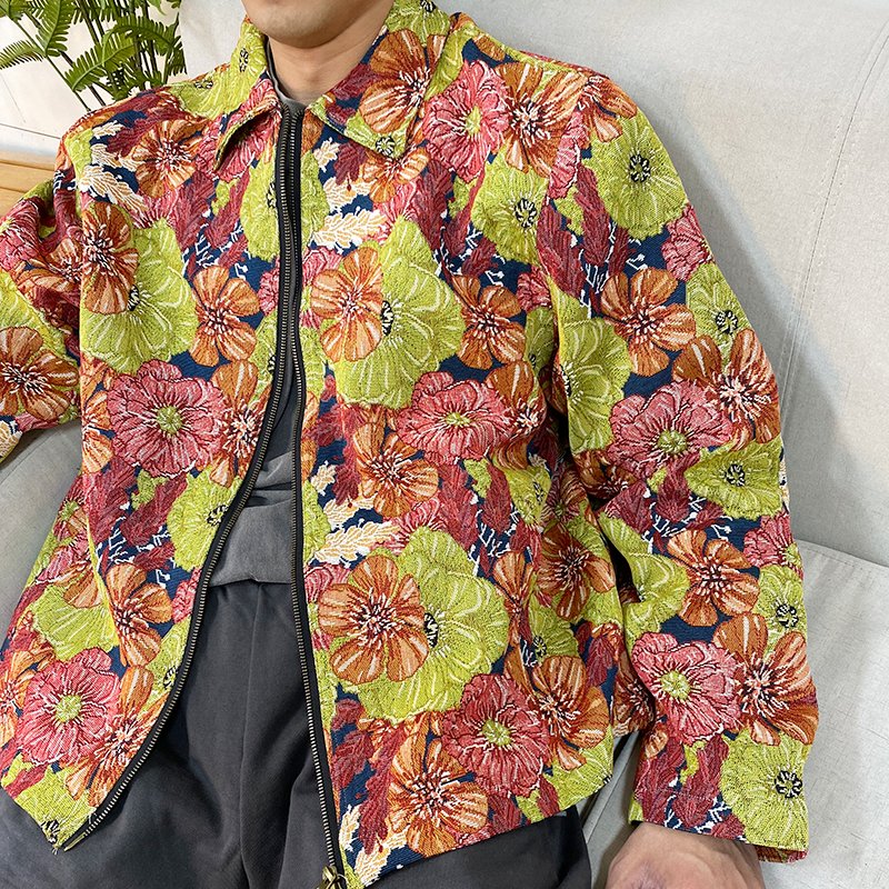 Low MOQ Custom jacket for men baseball jacket custom floral tapestry men's jackets
