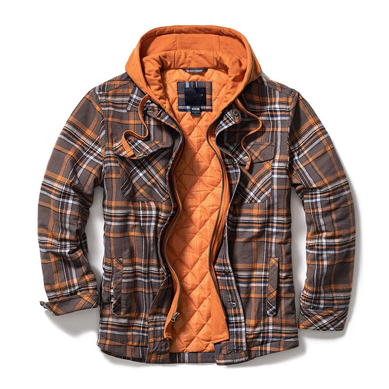 Top Sale Men's Plus Size Men's Jackets Quilted Flannel Jacket Sherpa hoodie Fleece Lined Fleece Plaid Flannel Shirt Jacket