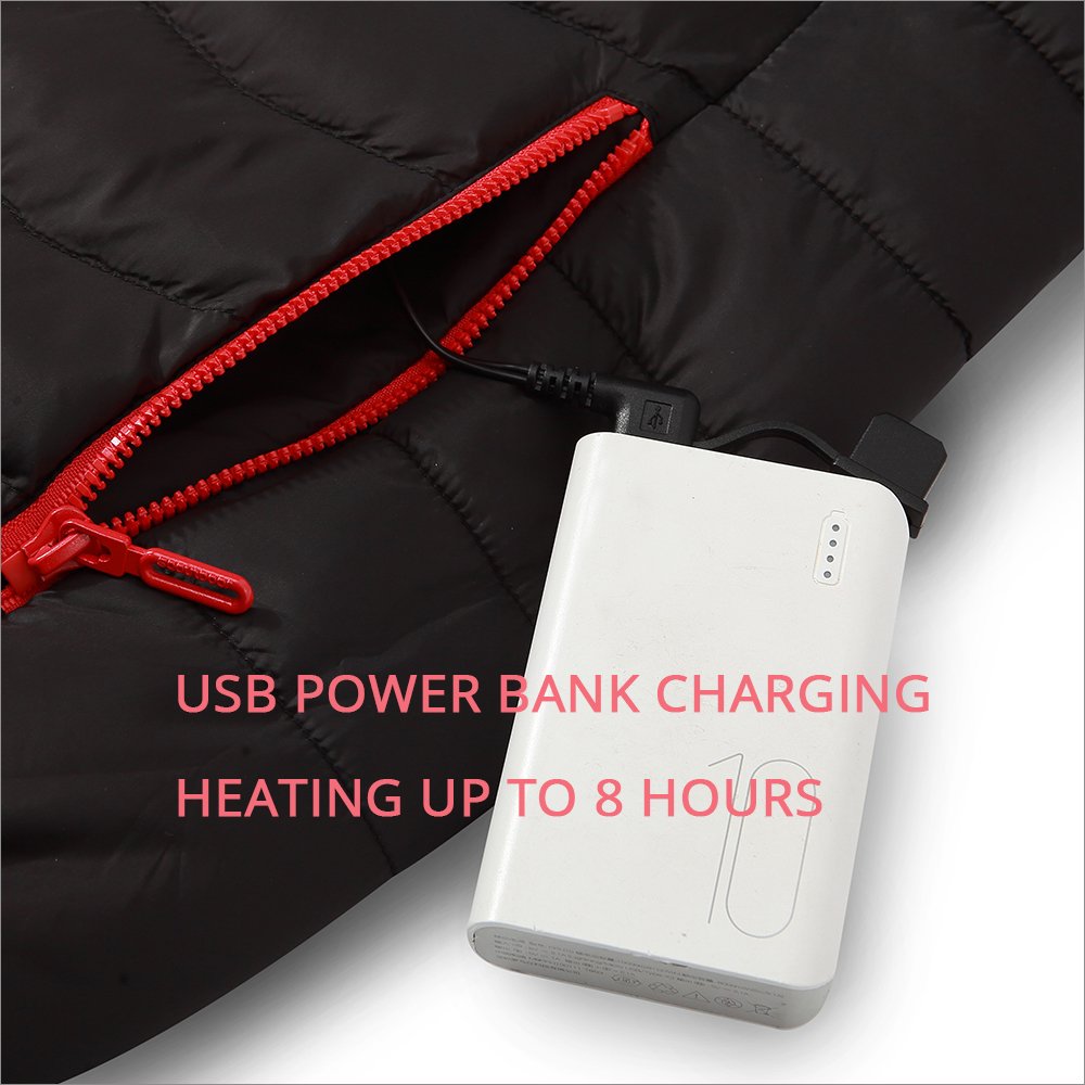 Fast Heat Outdoor USB Lead Leather Hoodie Winter Waterproof Heated Jacket Plus Size and OEM/ODM Service Usb Heated Jacket