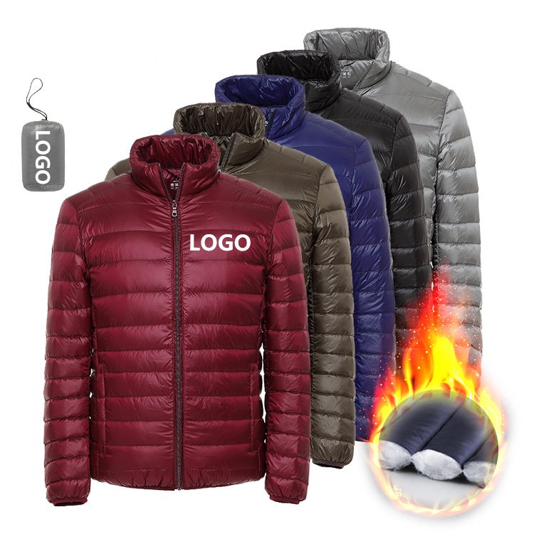 Wholesale Outdoor Light Warm Bubble Puff Duck Feather Custom Logo Plus Size Men'S Coats Down Jacket Winter Puffer Jacket Men