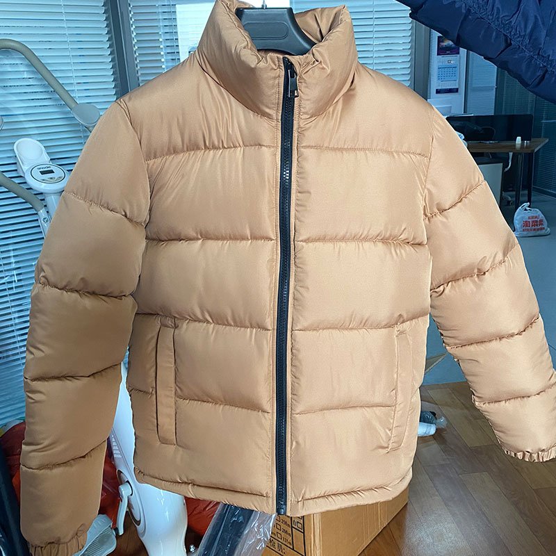 Custom Winter Bubble mens puffer jacket embroidery filling high quality plus size down jackets for men shine coat
