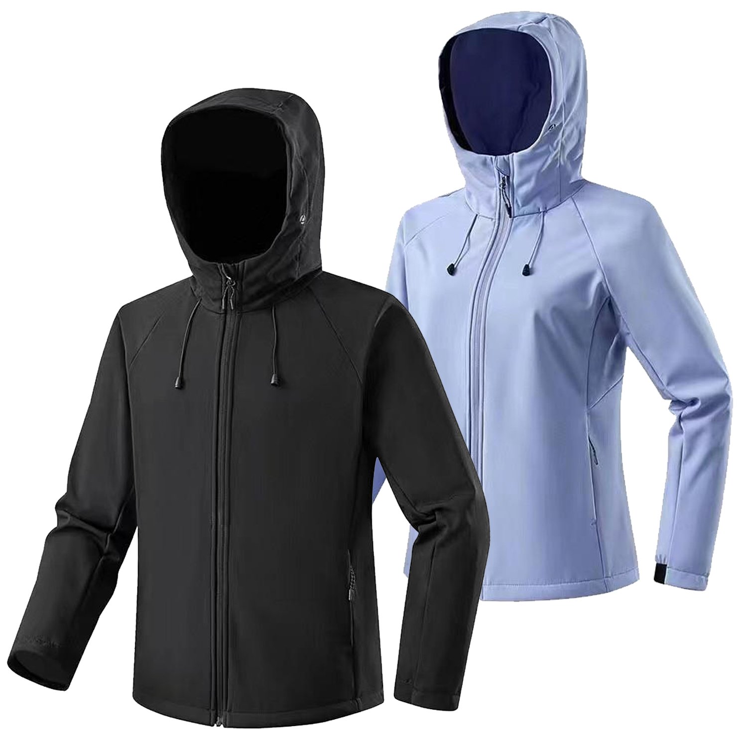 Men's and women's waterproof windbreaker hooded jacket coat Abrasion resistant scratch fishing coat with fleece trench coat