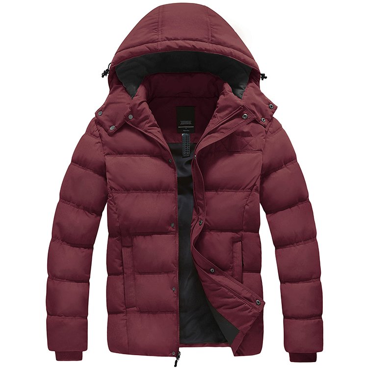 Men's Hooded Winter Coat Warm Puffer Jacket Thicken Quilted Coat with Removable Hood Waterproof windproof Outdoor mens outerwear
