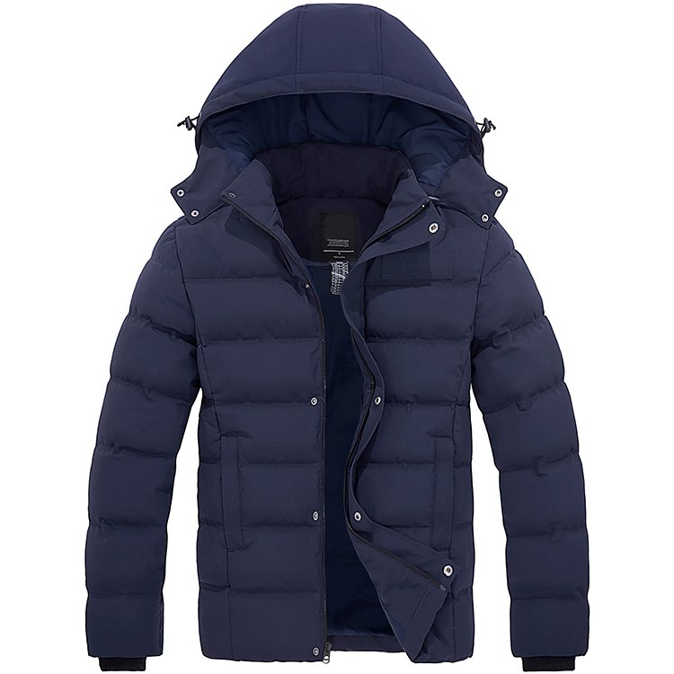 Men's Hooded Winter Coat Warm Puffer Jacket Thicken Quilted Coat with Removable Hood Waterproof windproof Outdoor mens outerwear