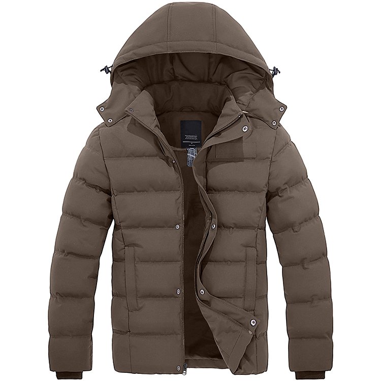 Men's Hooded Winter Coat Warm Puffer Jacket Thicken Quilted Coat with Removable Hood Waterproof windproof Outdoor mens outerwear