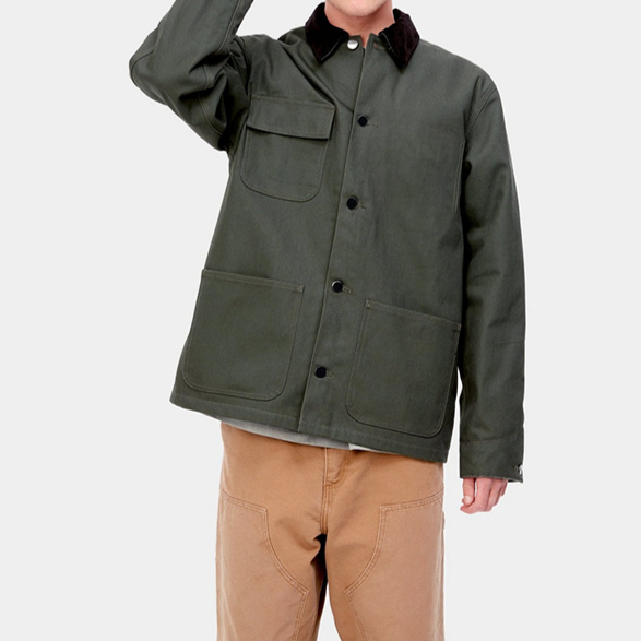 Man Cotton Canvas Overalls Custom Denim Collars Jacketed Workwear Collar Collarless Twill Men Casual Zipper Jacket Woven Regular