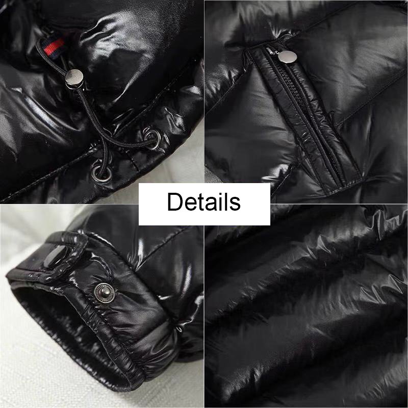 Ready Stock Down Coat Men's Bright Face Trend Hooded Short Thick Winter Bomber Shiny Puffer Men's Jacket