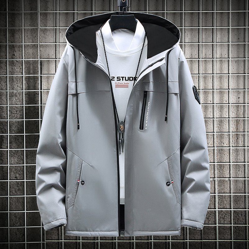 ANSZKTN Spring and Autumn new men's fashion trend coat hooded top cargo jacket