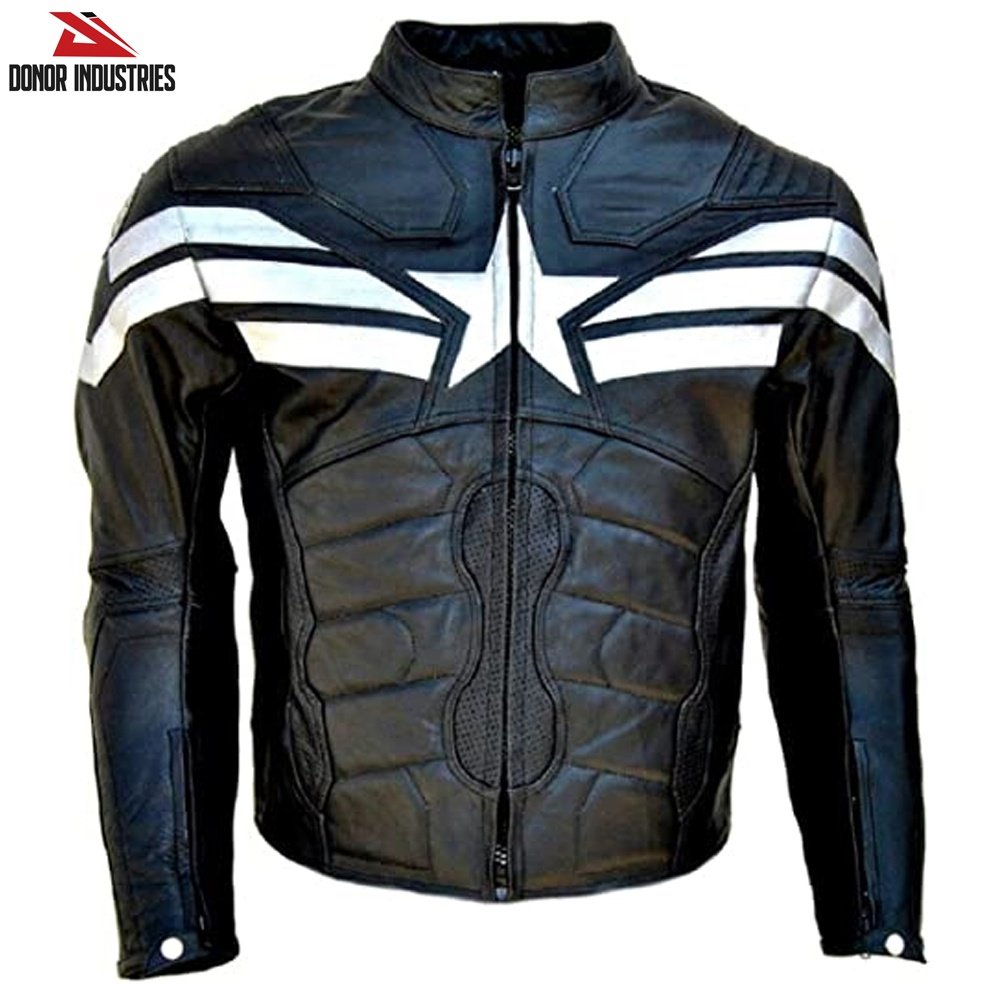 MEN'S MOTORCYCLE MOTORBIKE GENUINE LEATHER JACKET CUSTOM LOGO PRINT WATERPROOF PROTECTOR SAFETY JACKET MENS