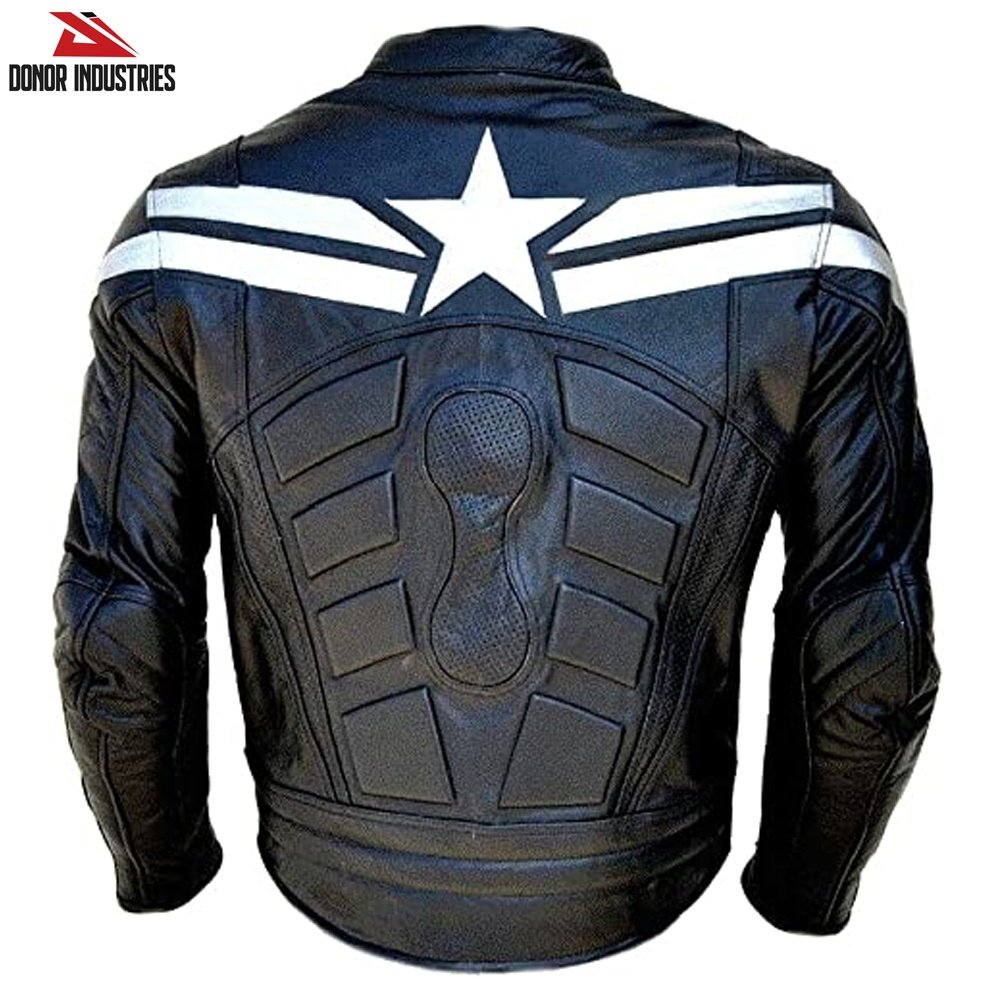 MEN'S MOTORCYCLE MOTORBIKE GENUINE LEATHER JACKET CUSTOM LOGO PRINT WATERPROOF PROTECTOR SAFETY JACKET MENS