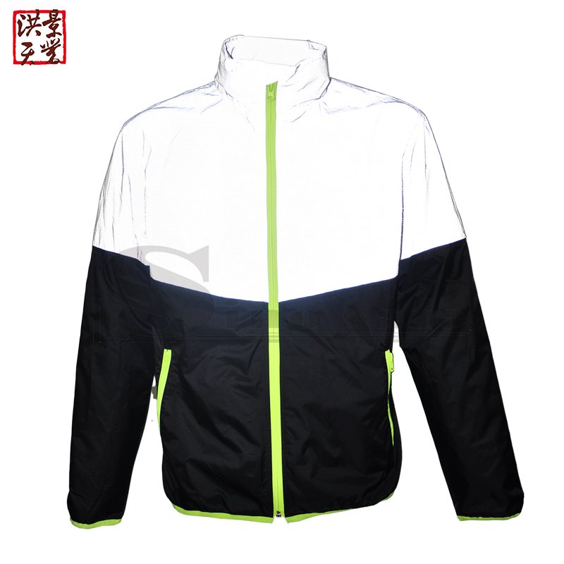 Wholesale Custom Fashion Men's Jacket Zipper Reflective Casual Jacket For Men