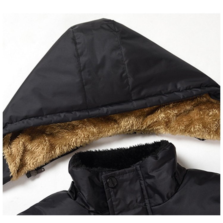Wholesale Windproof Custom Embroidered Thick Winter Coat Fleece Hood Zipper Cold Weather Cheap Price Puffer Jacket Men