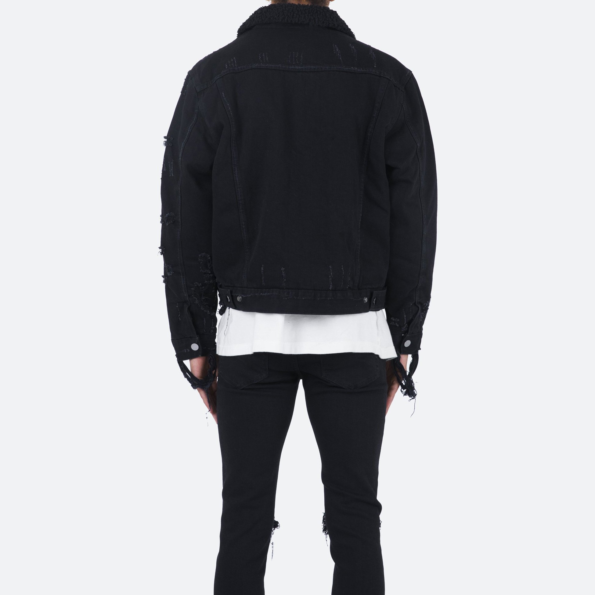 DiZNEW High Quality Black Denim Winter Coats And Jackets Men Bone Embroidered Oversized Men's Coats Fashion Tailored Jacket