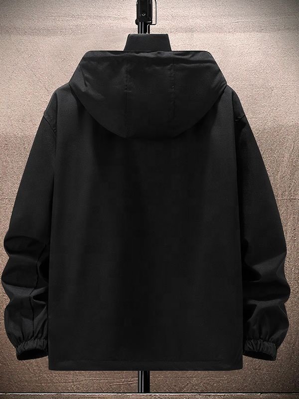 Casual outerwear men's spring and autumn hooded jacket men's student work clothes casual wear men's loose and versatile