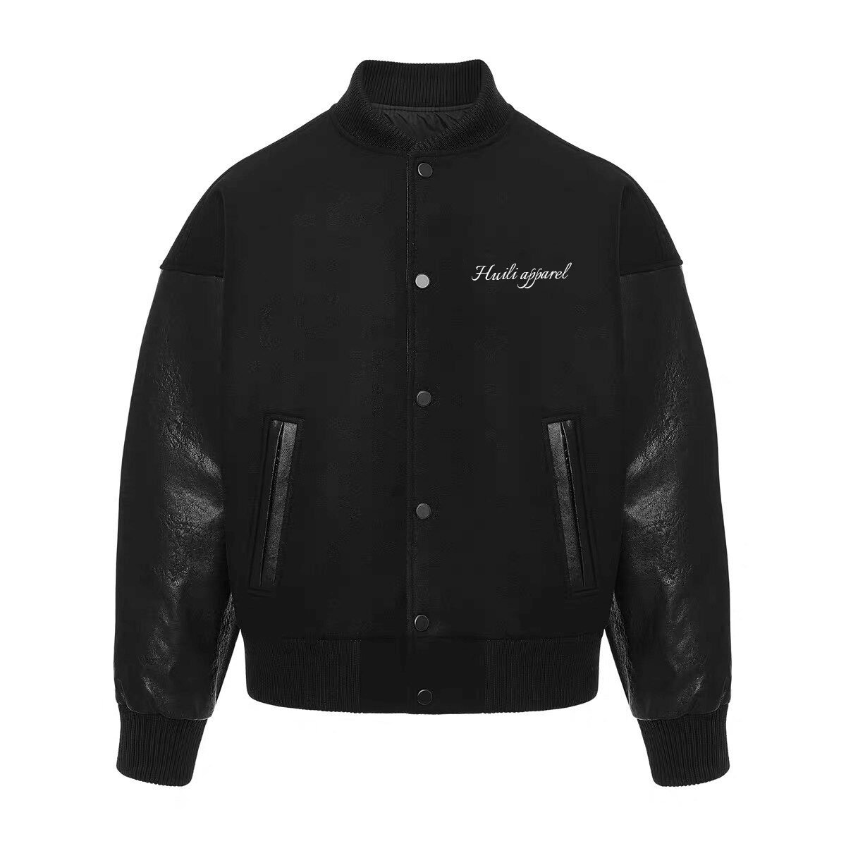 Huili manufacturer wholesale high quality wholesale blank varsity jackets custom varsity vintage leather sleeve letterman jacket