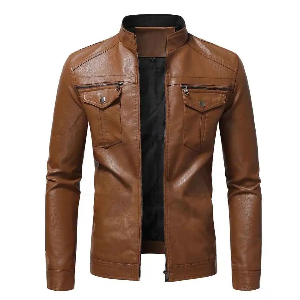 Men's Jackets Leather For Men's Leather Fleece Jackets 2023 New Fashion Design Jacket