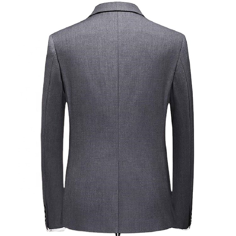 3 Piece Business Suits Men Gray Men's Formal Wear Party Suits for Weddings Office Classic Style Men Suits (Jacket+Vest+Pants)