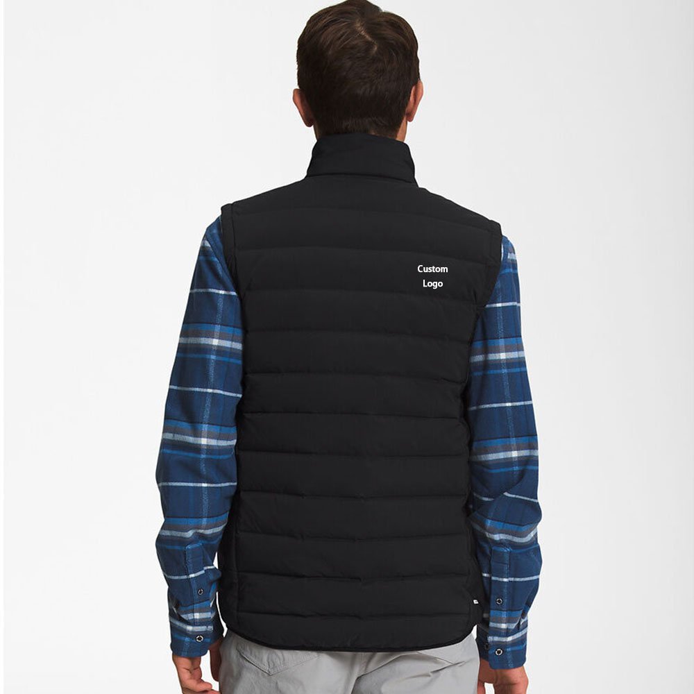 Custom Graphic Polyester Waterproof Unisex Duck Down Jacket Waistcoat Sleeveless Cotton Down Bubble Winter Puffer Vest