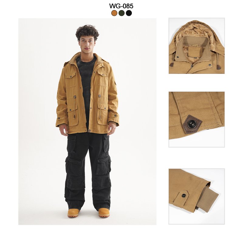 winter fleece warm hood jacket man coats outdoor thicken windbreaker men's cotton plus size jackets