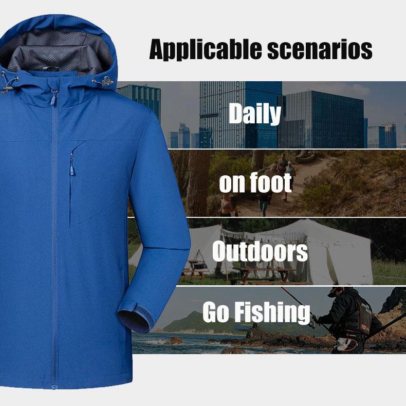 Custom Fashion Waterproof Hooded Zipper Outdoor Sports Men's Jackets And Coats Wholesale Solid Blank Windbreak Breathable Jacket
