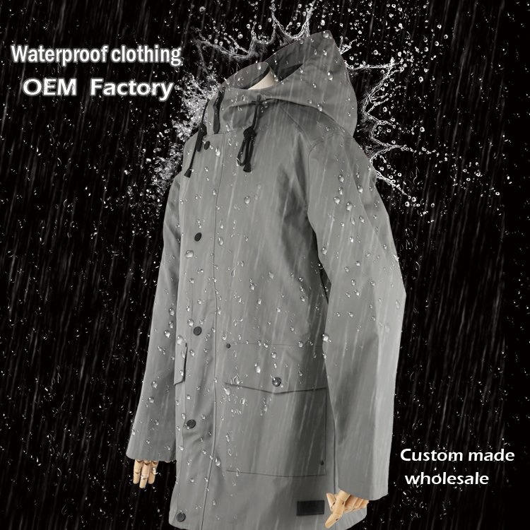 PU Heat Sealed Seams men's raincoat jacket clothes high-end customization waterproof rain wear