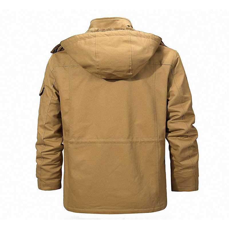 5XL Wholesale Plus Size Men's Jackets Fleece Winter Jacket Men Casual Thick Outwear Hooded Coat for Men